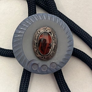 Red Stone Sterling Silver Bolo Tie