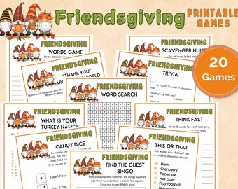 Friendsgiving Games, Friendsgiving Printables, Friendsgiving, Friendsgiving Party Games, Friendsgiving Printable Games, Thanksgiving Games