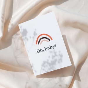 Minimalist Baby Shower Card | 'Oh, Baby!' | 350gsm Luxury Card with Envelope | Perfect for New Parents