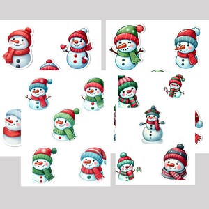 20 schattige en gezellige sneeuwmannen gekleed in hoeden en sjaals | Digitals-stickers voor Digitals-planners, notities, sociale media en meer!