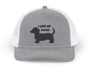Lustiger Dackel Snapback Cap mit Aufschrift I love my Weiner