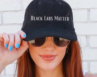 Funny Quote Vintage Corduroy Cap - Perfect Hat for Dog Lovers, Animal Rescuers, Black Lab Owners, Gift Idea for Pet Lovers