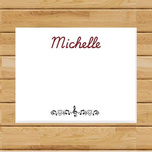 Personalized Piano Notecards, Piano Enthusiast Gift, Pianist Correspondence, Set of 8 with Envelopes