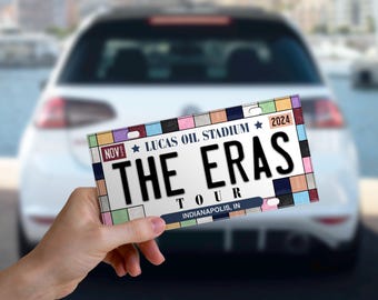 Custom Eras bumper sticker. Personalized concert keepsake, car vinyl decal.