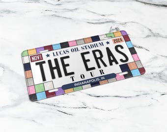 Custom Eras license plate. Music tour concert keepsake. Aluminum car plate.