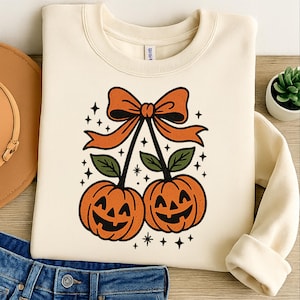 Autumn Pumpkin Cherries Girly png, Halloween Pumpkin png, Fall pumpkin png, Pumpkin Cheeries Coquette Png, Fall png, Girly png