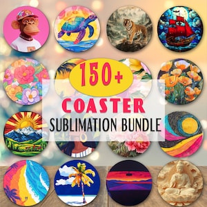 150 PNG Car Coaster Sublimation Design, Car Coaster Designs, Round Sublimation Design, Instant Download, Commercial Use Png