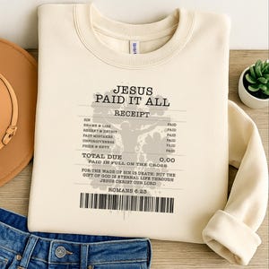 Jesus Paid It All Png, Christian Shirt Designs Png, Sublimation Worship Designs Direct to Film Christian Png, Jesus Loves me Png Wall art