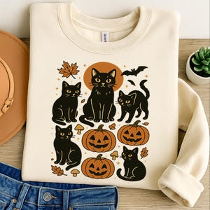 Black Cat Pumpkin Png, Ghots Cat Png, Retro halloween Png, Gothic Png, Black Cat Png, Fall Png, Halloween Cat Mama Shirt, Autumn Png