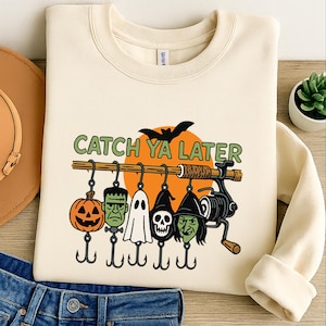 Halloween Catch Ya Later Fishing PNG – Patriotic Lure Clipart for Sublimation, Funny Design, Outdoor Fisherman PNG for Dad Shirt