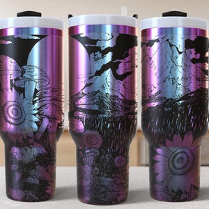 Mushroom flowers 40oz Tumbler Laser Engrave File, 40 oz Quencher Wildflowers Tumbler Wrap SVG and PNG File, Laser Engraving Tumbler
