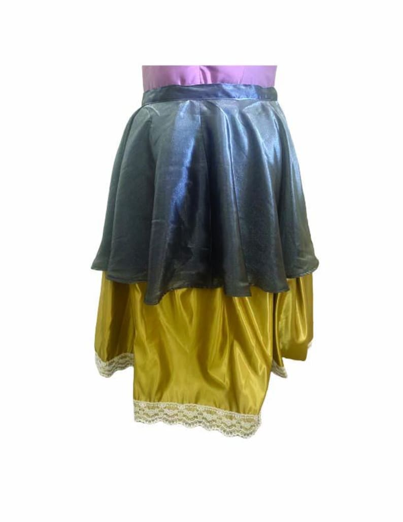 Guinevere Short Cascading Overskirt and Full Flared Peasant Skirt Back