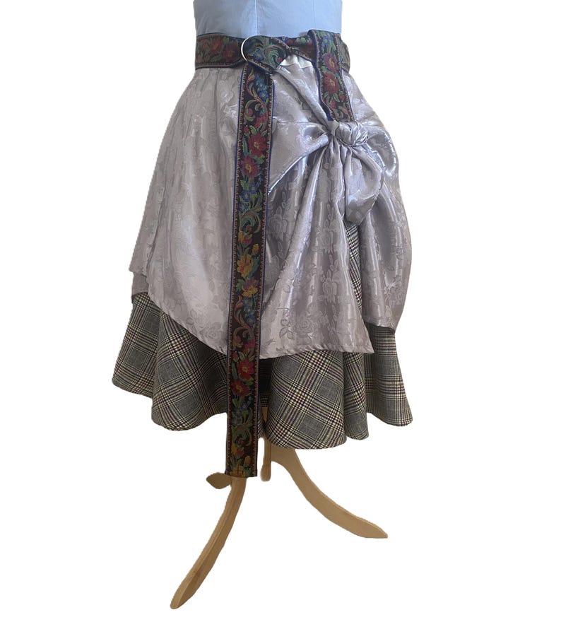 Medieval Style Belt, Short Skirt Hike, and Full Circle Handkerchief Skirt Short, Midi Full Circle Skirt, Front View, Marian