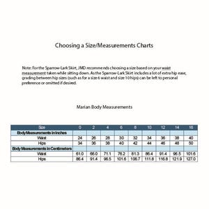 Choosing a Size/Measurements Charts and Marian Body Measurements- there's too much text for the alt-text box, but please feel free to contact me via etsyif you need a more accessible description of any of the listing photos.