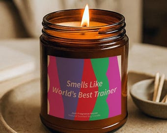 Personal Trainer Gift Candle - World's Best Trainer Soy Candle, Fitness Coach Appreciation Gift, Gym Instructor Thank You Present
