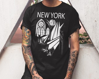 Noire New York T-shirt, Black White Graphic T-shirt, NY Party shirt