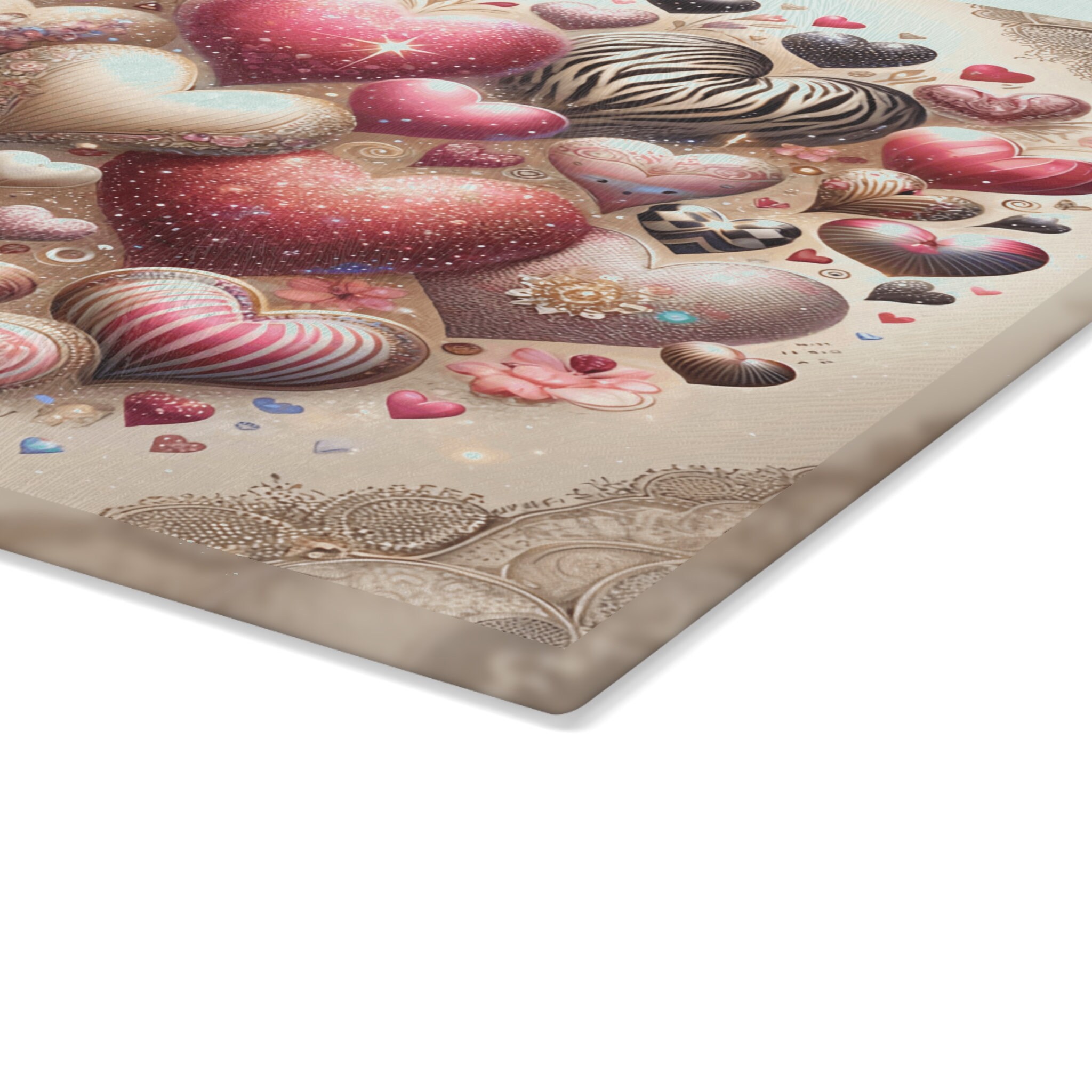 Jungle Animal Heart Shaped Heart Valentine Glass Cutting Board Etsy