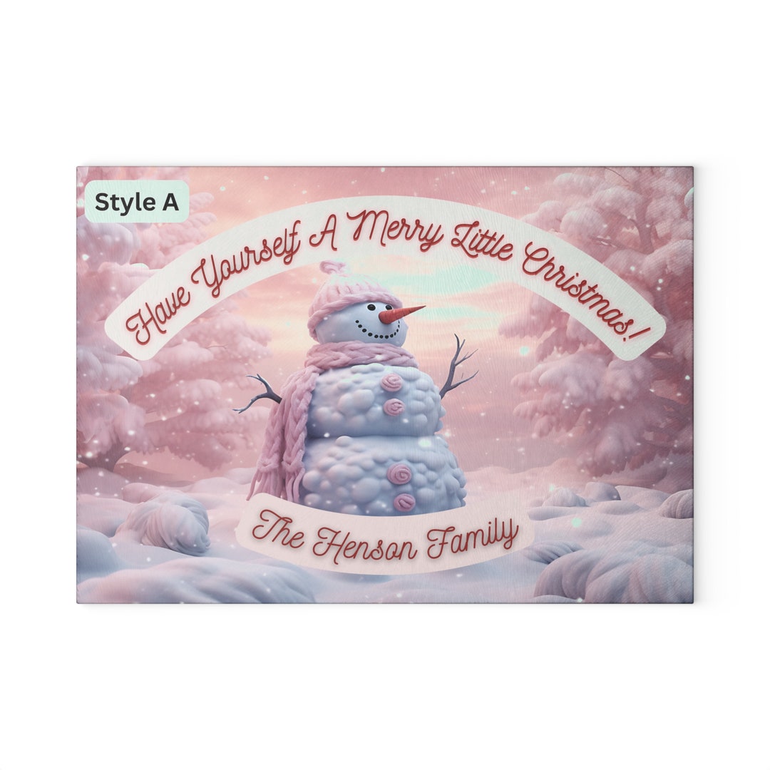 Merry Little Christmas Snowman Glass Cutting Boards - Etsy