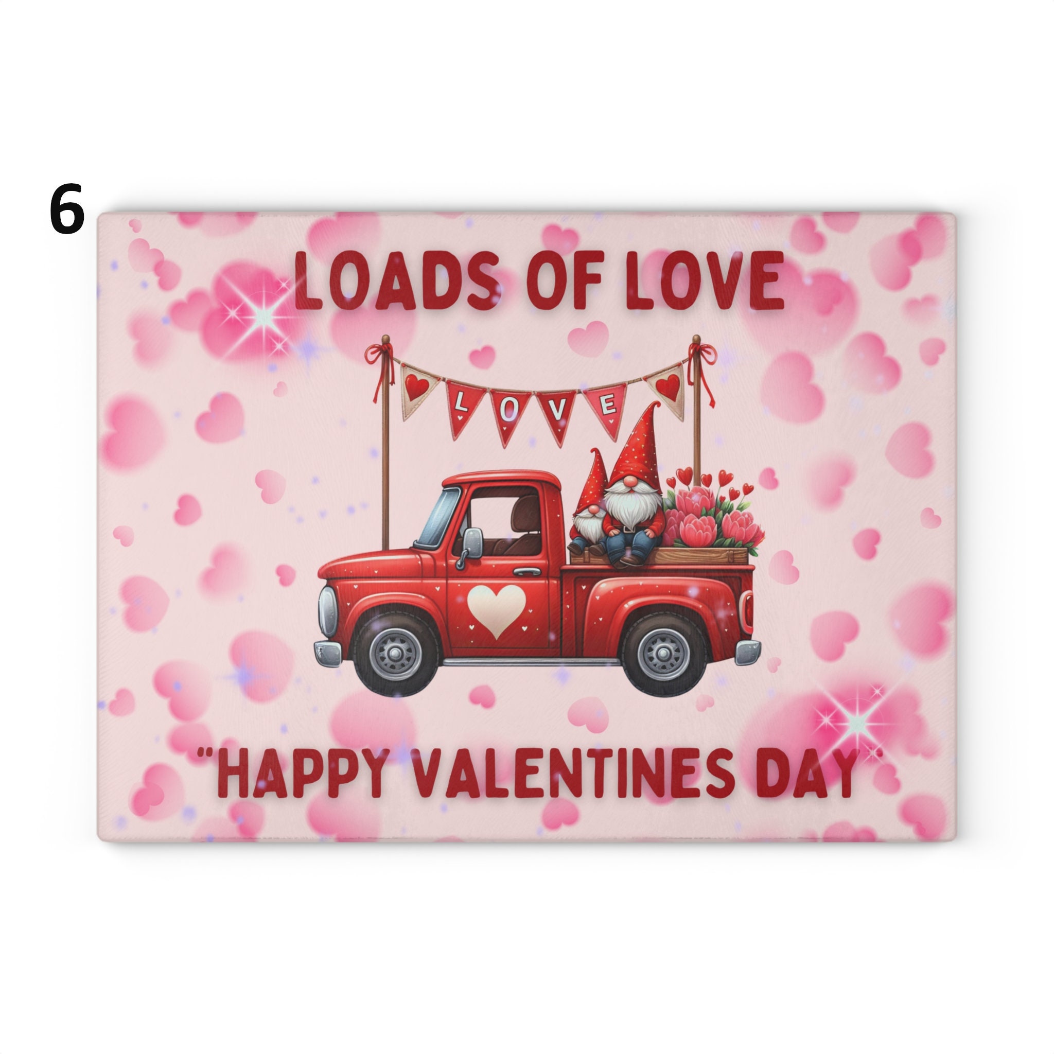 Sweet Gnome Valentine Glass Cutting Boards 8 Different Designs to