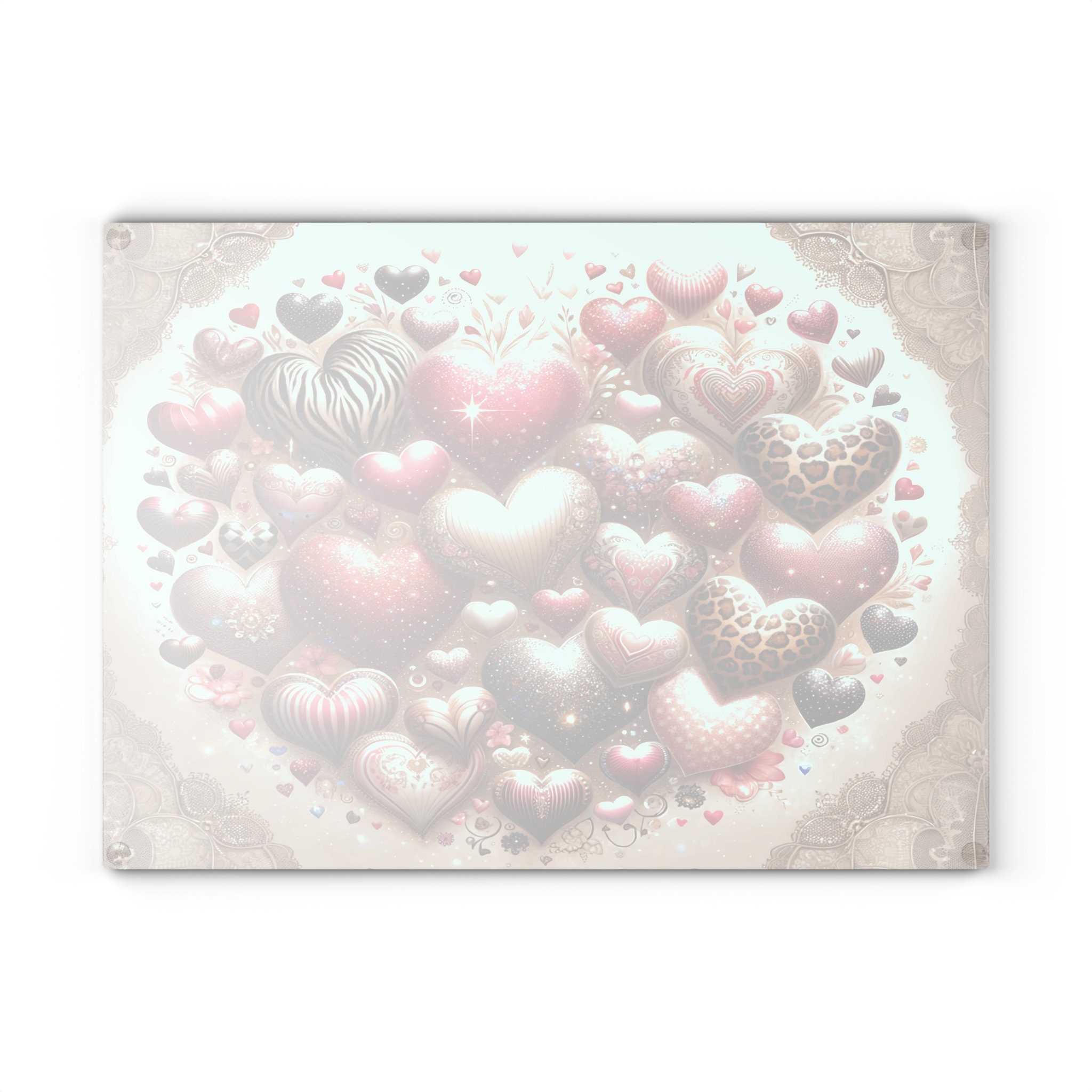 Jungle Animal Heart Shaped Heart Valentine Glass Cutting Board Etsy