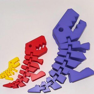 Flexi Rexi Articulated Dinosaur – Fidget Toy | 3D Printed T-Rex in Small, Medium & Large | Poseable Desk Dino Gift