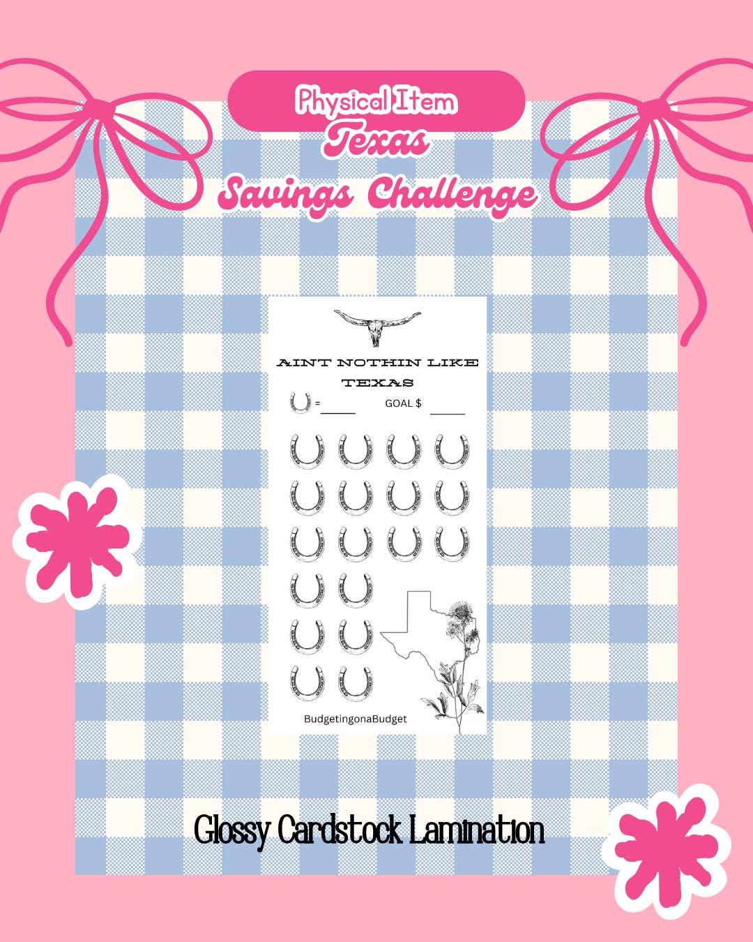 LAMINATED Texas Savings Challenge | Low Income | Customizable - Etsy