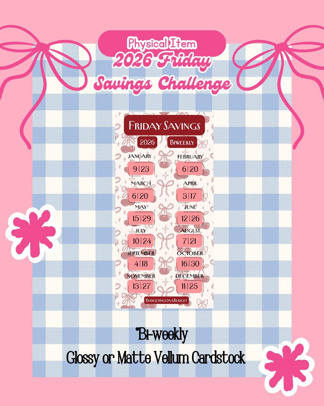 LAMINATED 2026 Savings Challenge | Low Income | Bi-weekly Fridays - Etsy