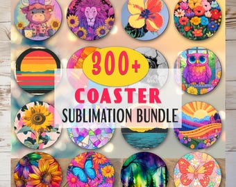 300 PNG Car Coaster Sublimation Design, Car Coaster Designs, Round Sublimation Design, Instant Download, Commercial Use Png