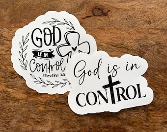 God is in Control Die-cut Stickers, Water Resistant