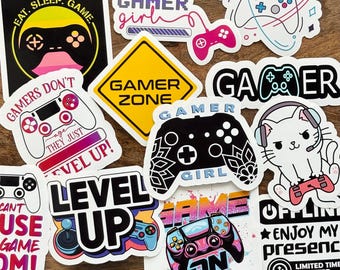 Gaming Die-cut Stickers, Water Resistant