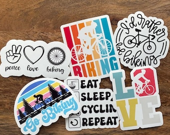Cycling, Biking, Die-cut Stickers, Water Resistant