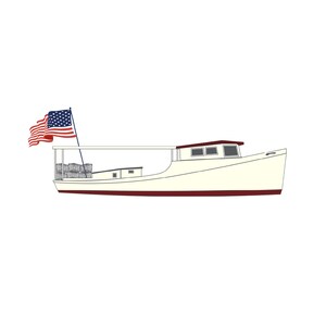 アメリカ国旗付きボート PNG | すぐにダウンロード