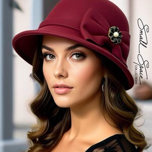 Burgundy Cloche Hat - Etsy