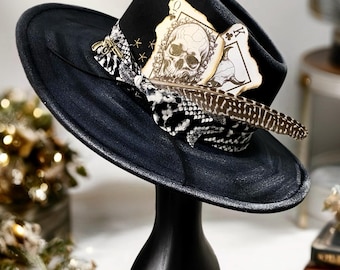 Black & Gold Custom Wide Brim Fedora | Cards Concert Western  display picture 2