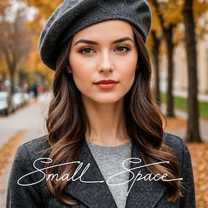 Vintage Wool Beret In Gray | Alpaca Wool Beret | Available in Black, Tan, Burgundy | Perfect for Fall & Winter Fashion | Made To Order