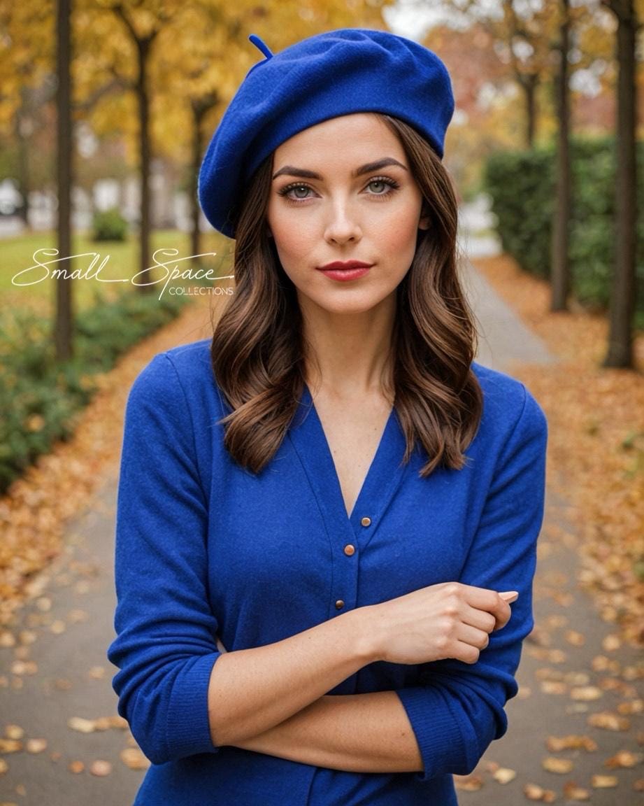 Cobalt Blue Beret - Etsy display picture 2