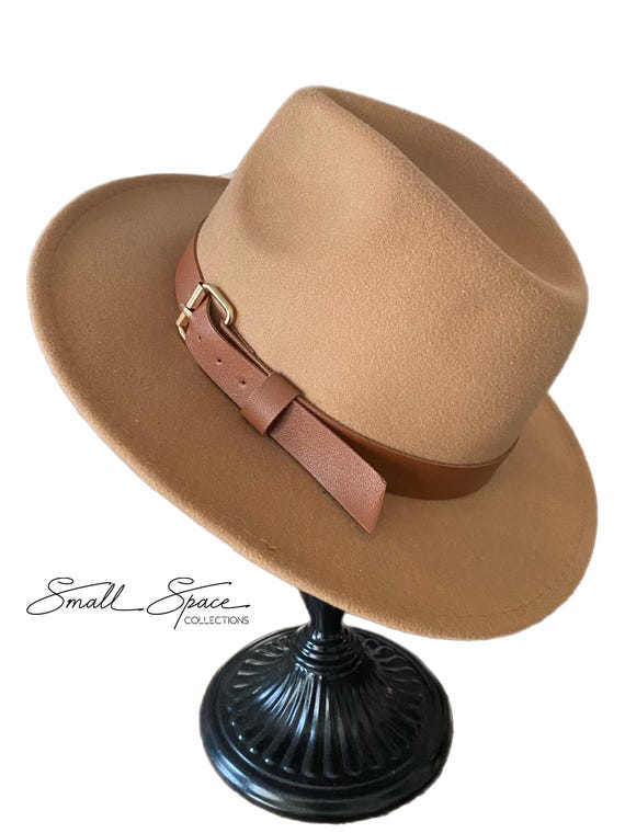 Fedora Khaki Hat Unisex Classy Chic Men Women Buckle Strap Fedora Khaki Hat Unisex Classy Chic Men Women Buckle Strap main image 2