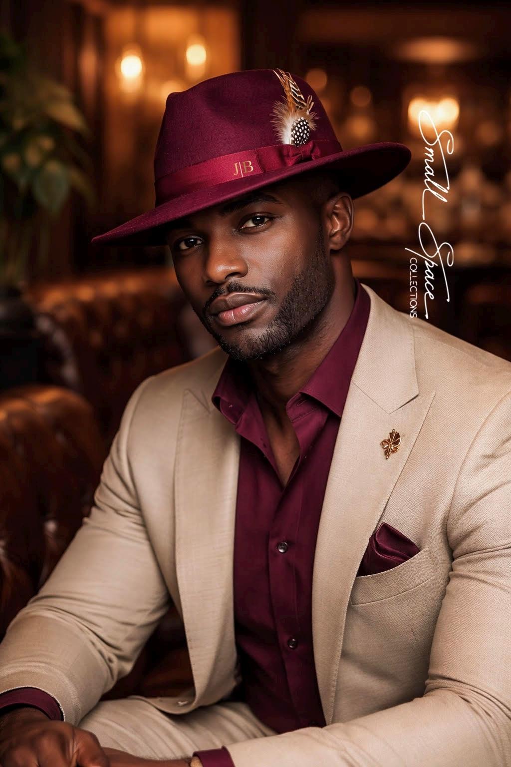 Burgundy Hat Wool Fedora - Etsy display picture 1
