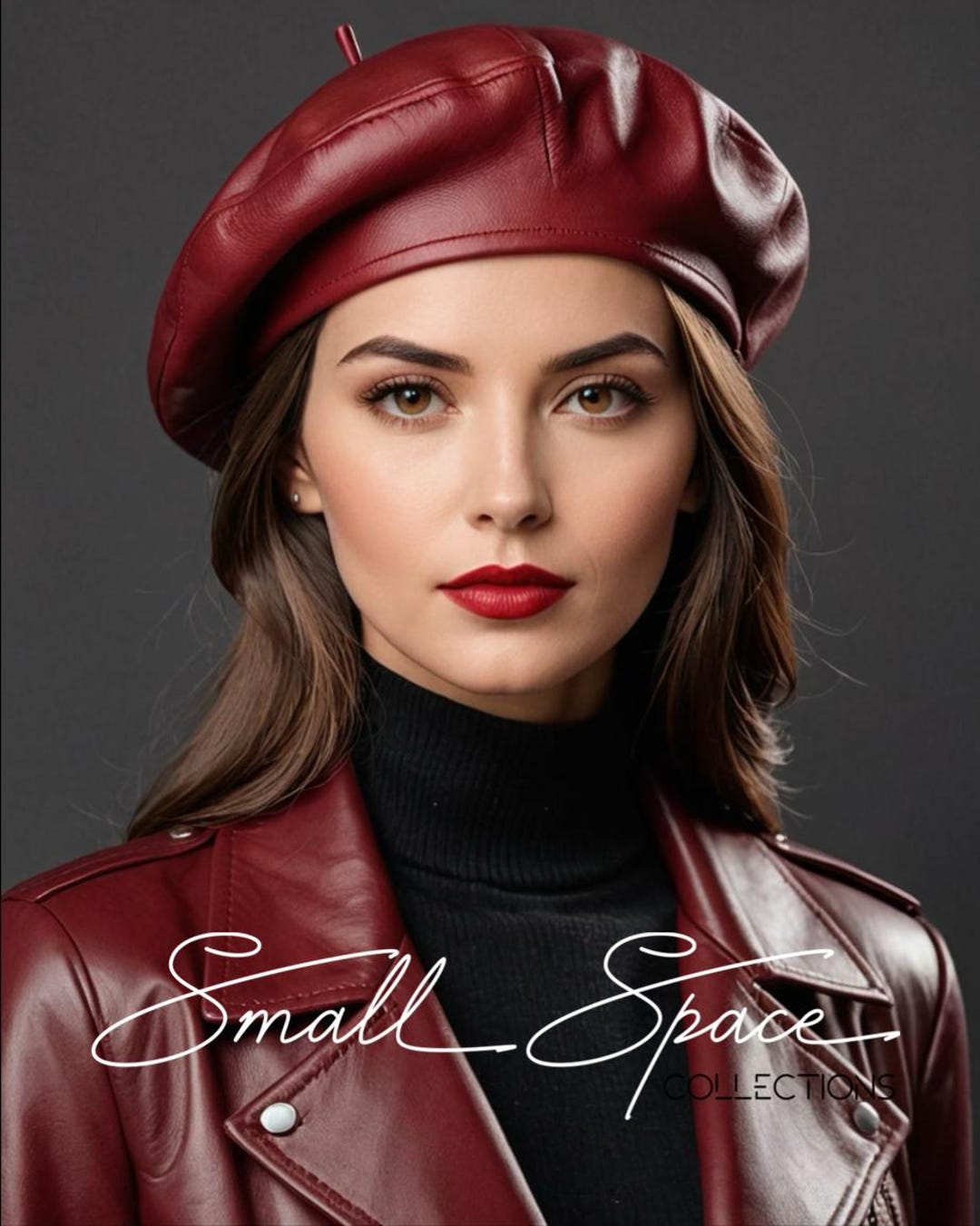 SEDUCER BLACK LEATHER BERET