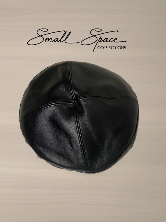 Camel Vegan Leather Beret | Unisex French Beret With A Band  display picture 1