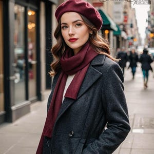 Wool Beret | Alpaca Wool Beret | Available in Black, Tan, Burgundy, Brown | Perfect for Fall & Winter Fashion | Vintage