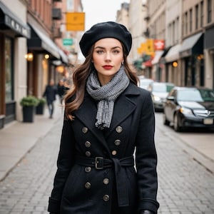 Vintage Wool Beret In Black | Alpaca Wool Beret |Cozy and Stylish | Available 14 Colors | Perfect for Fall & Winter Fashion | Made To Order