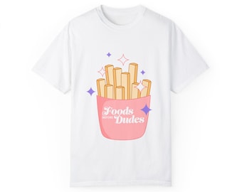 Camiseta de amante de la comida, camiseta de patatas fritas, camiseta divertida y humorística, camiseta para amantes de la comida, camiseta con frase divertida "La comida antes que los tíos"