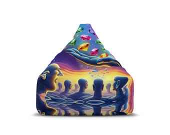 コズミックドリーム ビーンバッグチェアカバー カラフルなギャラクシーデザイン クリエイティブな空間に 家族や友人へのギフト