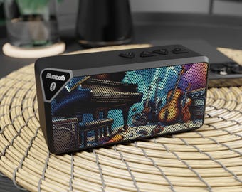 Musical Instruments Graphic Bluetooth Speaker, Gift for Music Lovers