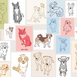 Custom Minimalist Line Art Dog Portrait from Photo- Custom Dog Line Drawing, Personalized Dog Portrait, Custom Pet Portrait image 4