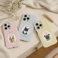 Custom Pet Phone Case, Personalized Dog Portrait from Photo Phone Case, Striped Phone Case, Dog Cat Phone Case Gift for Pet Lover