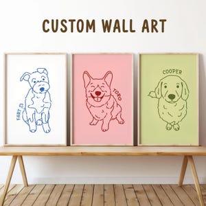 Custom Pet Portrait for Dogs/Cats, Bad Dog Portrait, Funny Pet Line Art Drawing from Photo, Badly Drawn Pet Lover Gift, Cartoon Minimalist