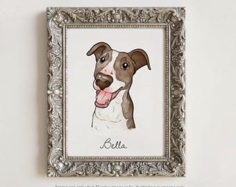 Custom Watercolor Dog Portraits from Photo, Personalized Digital Dog Portraits Cat Portraits, Custom Dog Portraits, Custom Pet Memorial Art