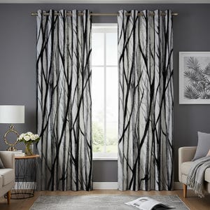 トロピカルボタニカルカーテン、柔らかくカラフルな葉と花のプリント